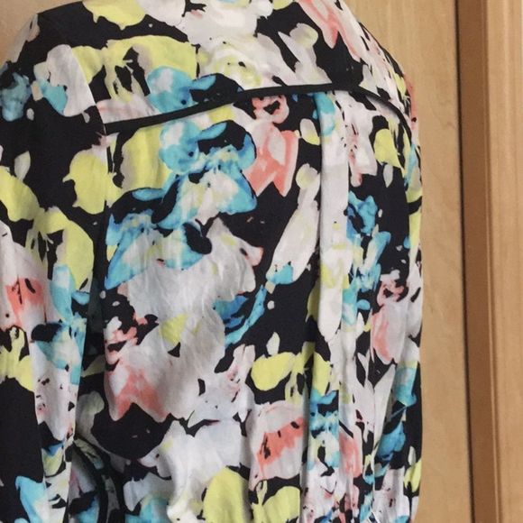 Parker Silk Floral 3/4 Sleeve T-shirt Hem dress - Picture 7 of 12